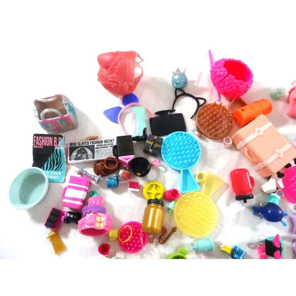 LOL Surprise Dolls Lot of Accessories Shoes Brush Comb Cups Suitcase Hair access